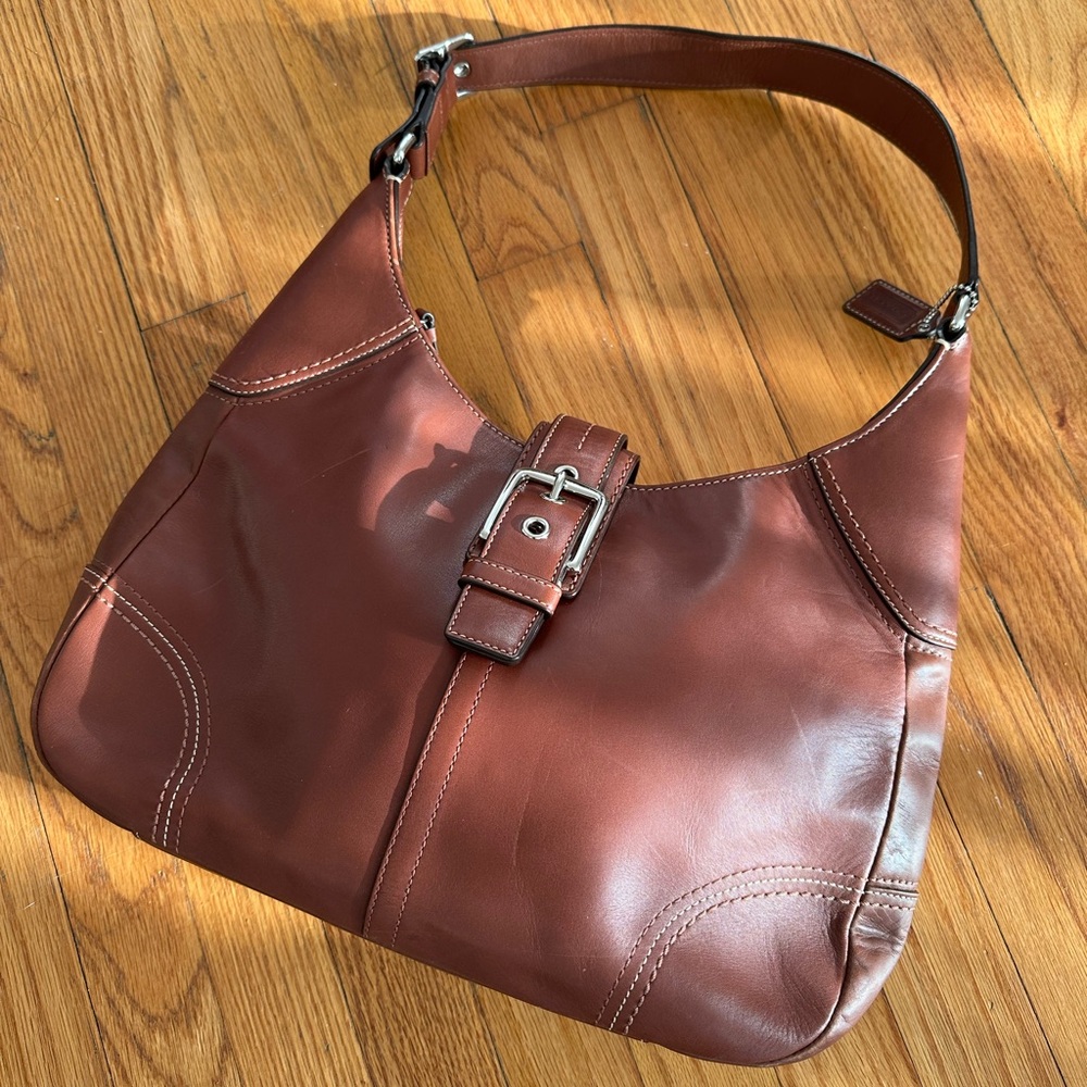 Vtg COACH Brown Leather Shoulder Bag